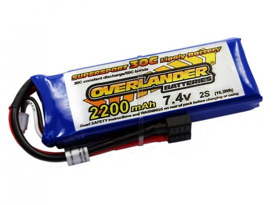2200mAh 2S 7.4v 35C LiPo Battery - Overlander Supersport