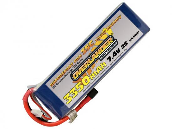3350mAh 2S 7.4v 35C LiPo Battery - Overlander Supersport