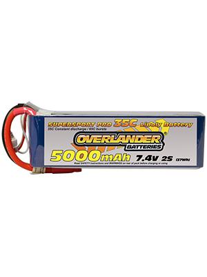 Overlander 5000mAh 7.4V 2S 35C Supersport Pro LiPo Battery