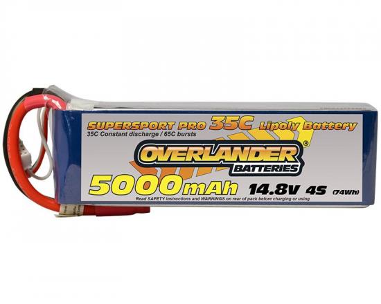 Overlander 5000mAh 14.8V 4S 35C Supersport Pro LiPo Battery