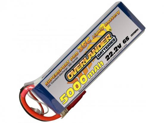 5000mAh 6S 22.2v 35C LiPo Battery - Overlander Supersport