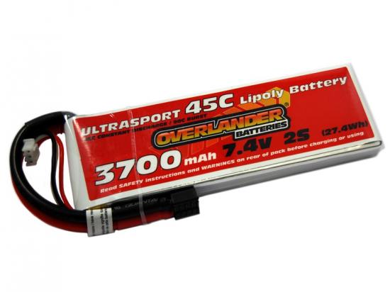 3700mAh 2S 7.4v 45C LiPo Battery - Overlander Ultrasport