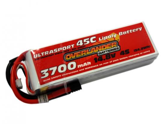 3700mAh 4S 14.8v 45C LiPo Battery - Overlander Ultrasport