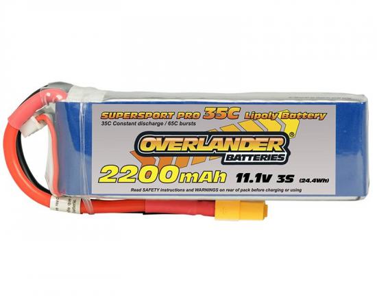 Overlander Sport LiPo 2200MAh 3S 11.1v - 35C With XT60 Connector