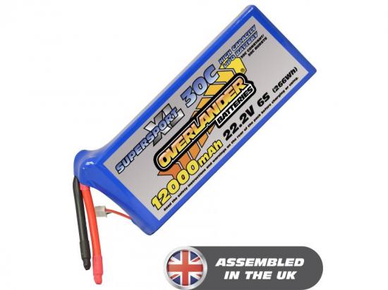 12000mAh 6S2P 22.2v 30C LiPo Battery - Overlander SupersportXL