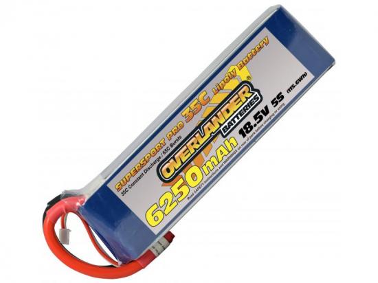 6250mAh 5S 18.5v 35C LiPo Battery - Overlander Supersport