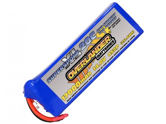 17000mAh 4S2P 14.8v 20C LiPo Battery - Overlander Supersport XL