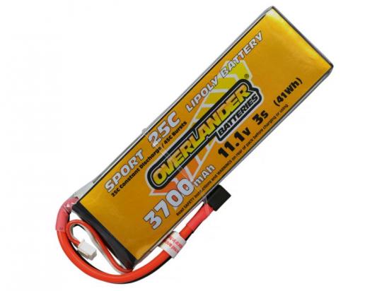 3700mAh 3S 11.1v 25C Lipo Battery - Overlander Sport - Deans