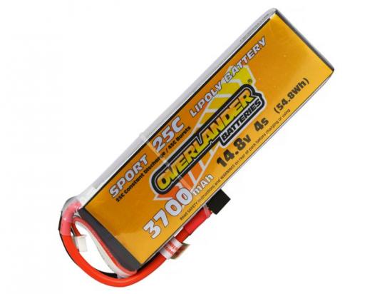 3700mAh 4S 14.8v 25C Lipo Battery - Overlander Sport