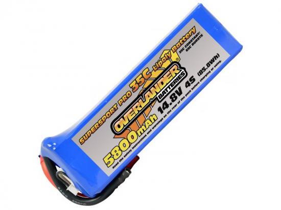 5800mAh 4S 14.8v 35C LiPo Battery - Overlander Supersport Pro