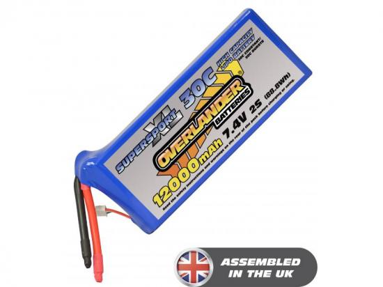 12000mAh 2S 7.4v 30C LiPo Battery - Overlander SupersportXL