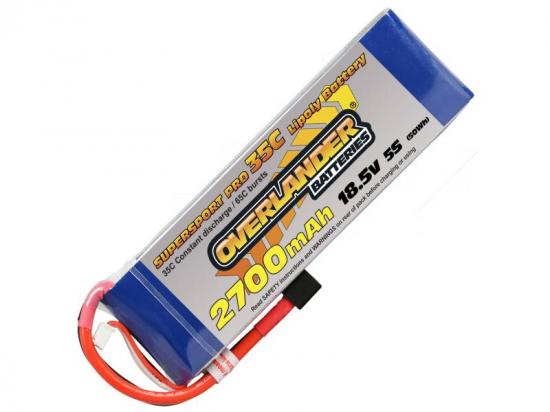 2700mAh 5S 18.5v 35C LiPo Battery - Overlander Supersport Pro