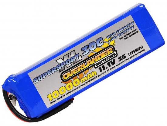 Overlander 10000mAh 11.1V 3S 30C SupersportXL LiPo Battery