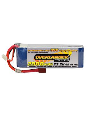 Overlander 2900mAh 22.2V 6S 35C Supersport Pro LiPo Battery