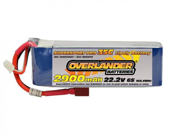Overlander 2900mAh 22.2V 6S 35C Supersport Pro LiPo Battery