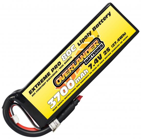 3700mAh 2S 7.4v 70C LiPo Battery - Overlander Extreme Pro