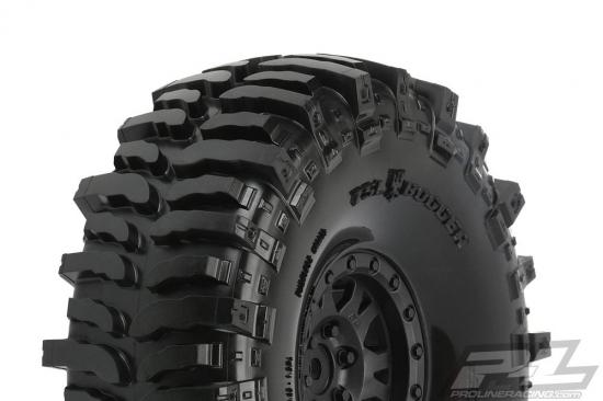 ProLine Interco Bogger 1.9 G8 Rock Terrain Truck Tyres on IMPULSE Black Beadlock Wheels (2) ** CLEARANCE **