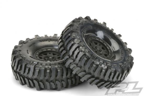 ProLine Interco Bogger 1.9 G8 Rock Terrain Truck Tyres on IMPULSE Black Beadlock Wheels (2) ** CLEARANCE **