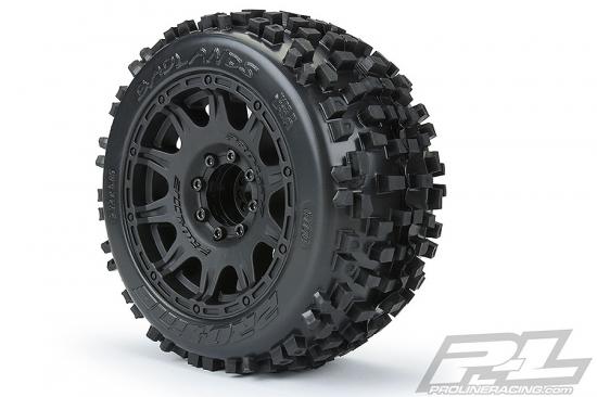 ProLine Badlands 3.8 Tyres Mounted on Raid Black 8X32 Wheels - 17mm Hex