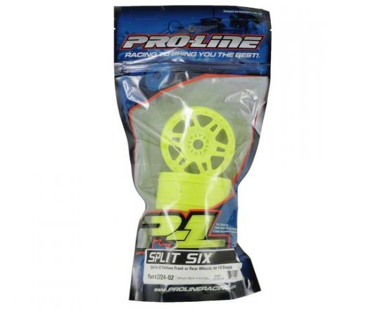 ProLine Split Six 1:8 Buggy / Short Course Wheel - Yellow - Pack Of 4