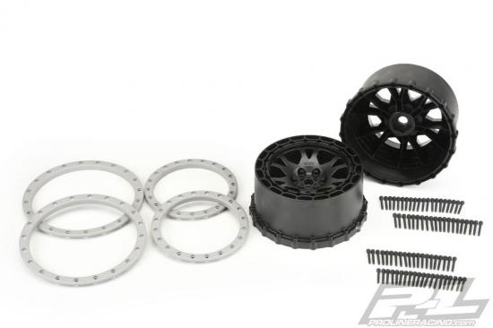 ProLine IMPULSE Pro-Loc Black Wheels with Grey Ring for Traxxas X-MAXX (2)