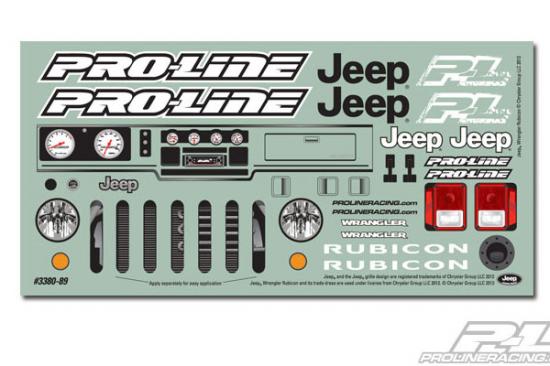ProLine Jeep Wrangler Rubicon Customised Clear Body for Axial Wraith