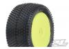 ProLine Mini-B Prism Tyres Mounted On Yellow Wheels Rear