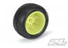 ProLine Mini-B Prism Tyres Mounted On Yellow Wheels Rear