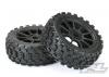 ProLine Badlands MX M2 Tyres Pre-Mounted on Mach 10 Black 1:8 Buggy Wheels (2)