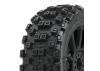 ProLine Badlands MX M2 Tyres Pre-Mounted on Mach 10 Black 1:8 Buggy Wheels (2)