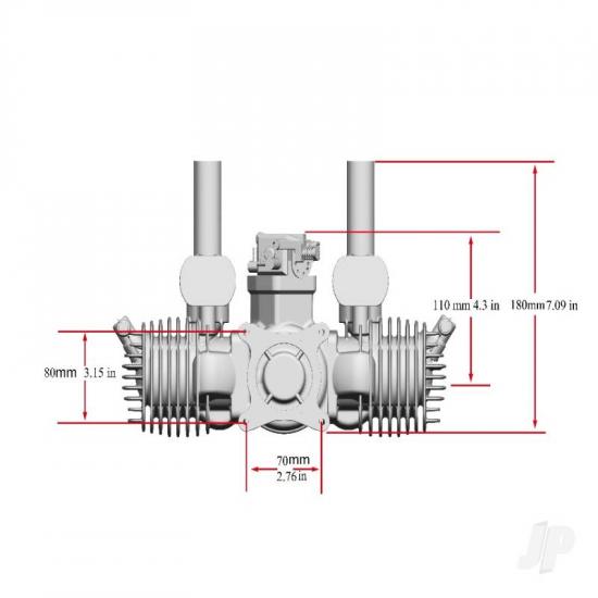 Stinger Engines 125cc Twin Cylinder 2-Stroke Petrol Engine