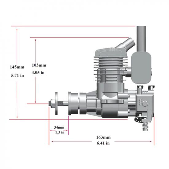 Stinger Engines 15cc Single Cylinder Rear Exhaust 2-Stroke Petrol Engine