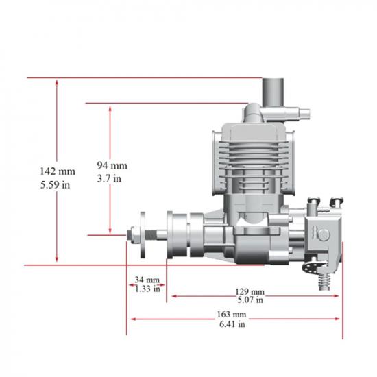 Stinger Engines 15cc Single Cylinder Side Exhaust 2-Stroke Petrol Engine