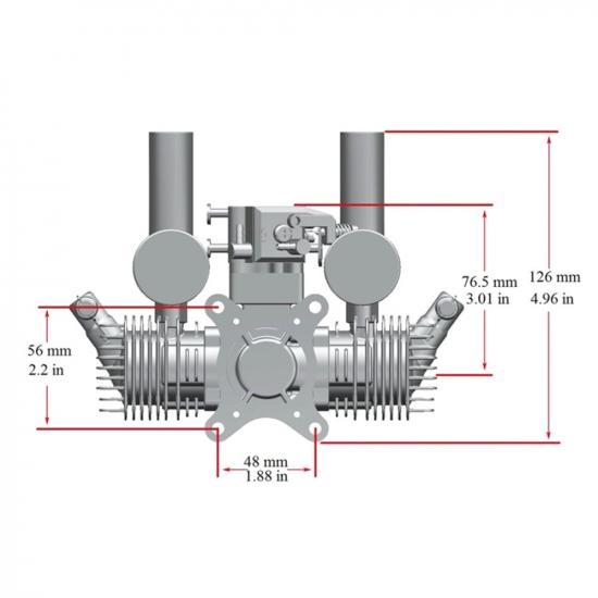 Stinger Engines 20cc Twin Cylinder 2-Stroke Petrol Engine