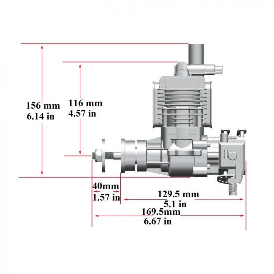 Stinger Engines 26cc Single Cylinder Side Exhaust 2-Stroke Petrol Engine