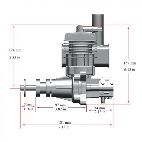 Stinger Engines 35cc Single Cylinder Side Exhaust 2-Stroke Petrol Engine