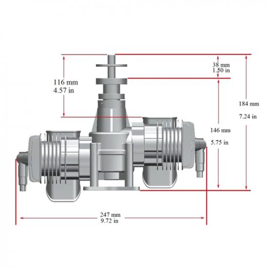 Stinger Engines 70cc Twin Cylinder 2-Stroke Petrol Engine
