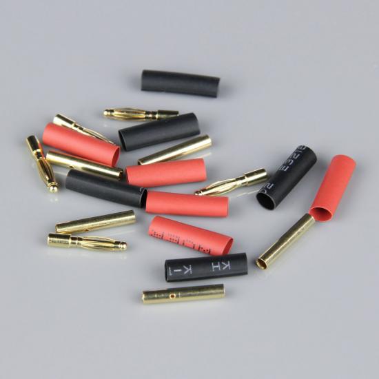 Radient 2mm Gold Connector Pairs including Heat Shrink (5pcs)