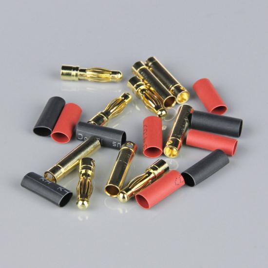 Radient 4.0mm Gold Connector Pairs including Heat Shrink (5pcs)
