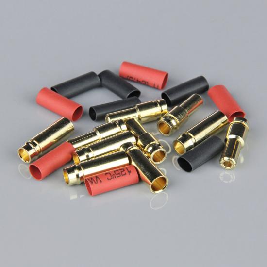 Radient 5.0mm Gold Connector Pairs including Heat Shrink (5pcs)