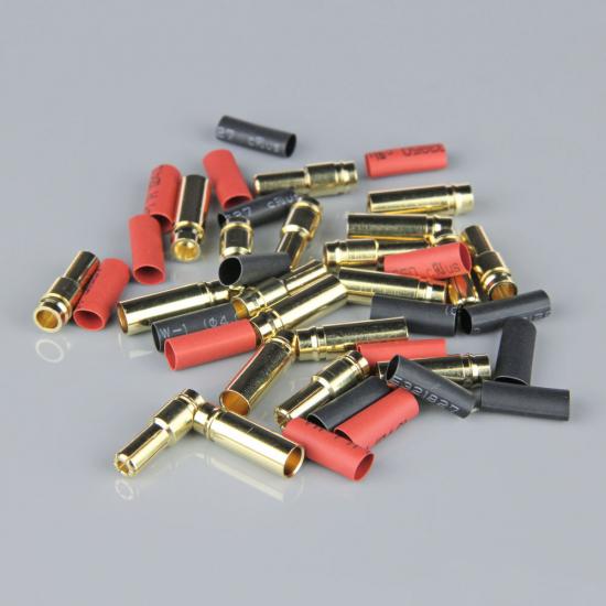 Radient 5.0mm Gold Connector Pairs including Heat Shrink (10)