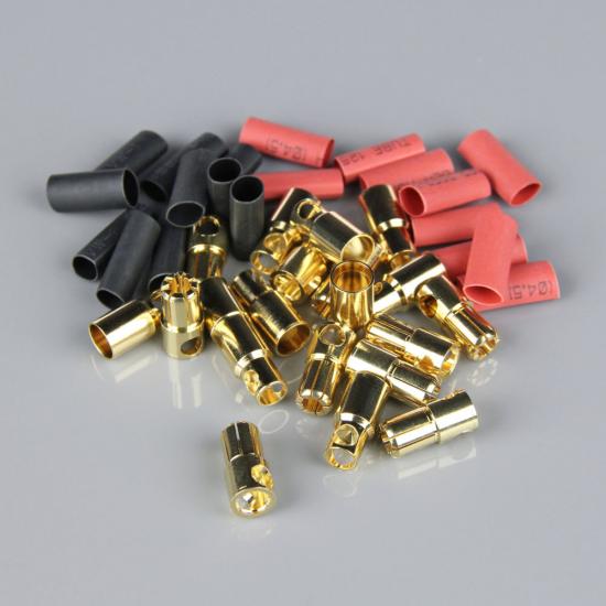 Radient 6.0mm Gold Connector Pairs including Heat Shrink (10)