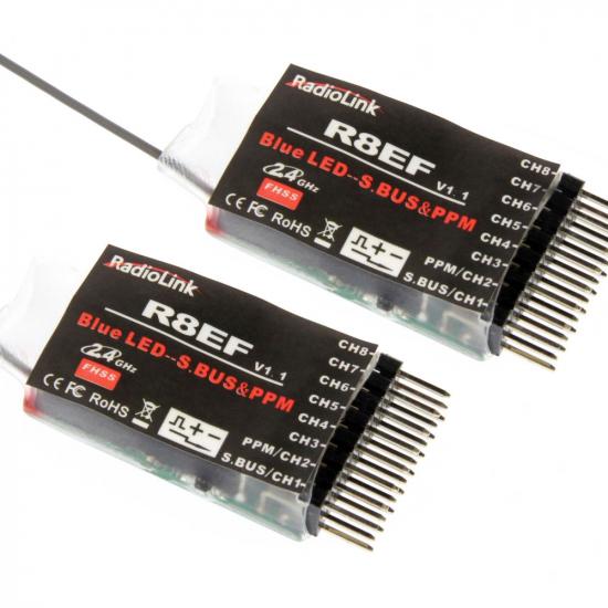 RadioLink T8FB Transmitter with 2 x R8EF Receivers