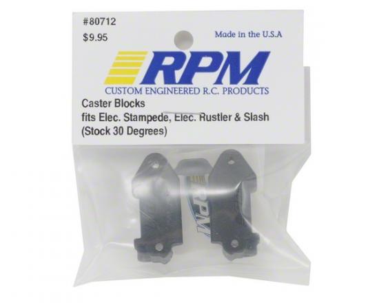 RPM Upgrade Caster Blocks For Traxxas Electric Stampede, Rustler, Slash 2WD And NItro Slash - Black (Replaces TRX3632)