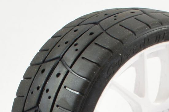 Sweep 1:8 GT Tread 45 Degree Belted Tyres on White EVO16 17mm Hex Wheels (2)