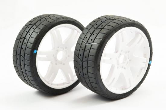 Sweep 1:8 GT Tread Belted Tyres on White 6IX 17mm Hex Wheels (2)