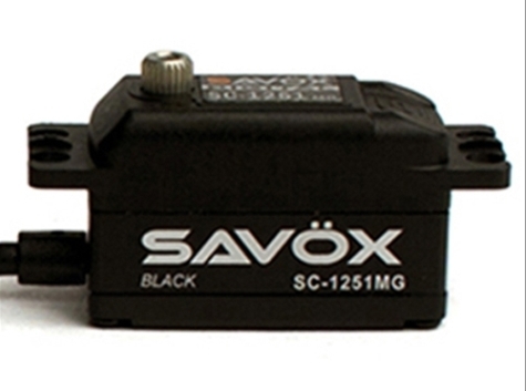 Savox SC1251MG Low Profile Metal Gear Black Edition Servo - 9.0Kg/cm - 0.09 Sec