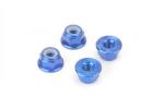 M4 Alloy Serrated Nyloc Nuts - Blue (4)