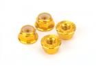 M4 Alloy Serrated Nyloc Nuts - Gold (4)