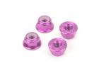 M4 Alloy Serrated Nyloc Nuts - Purple (4)